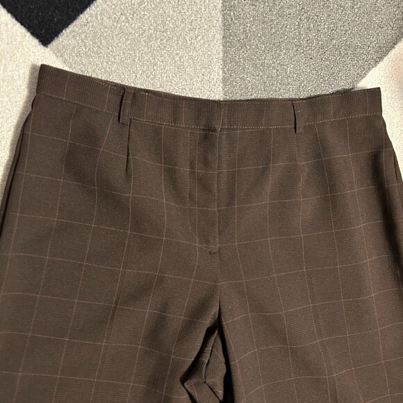 White Stag Pants - White Stag Brown Plaid Straight Leg Trousers Women's Size 10 PETITE